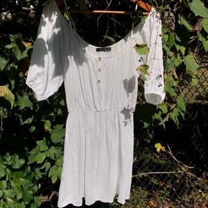 Honey Punch White Peasant Dress